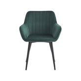 Chaise de salle à manger Luna – Vert – Velours